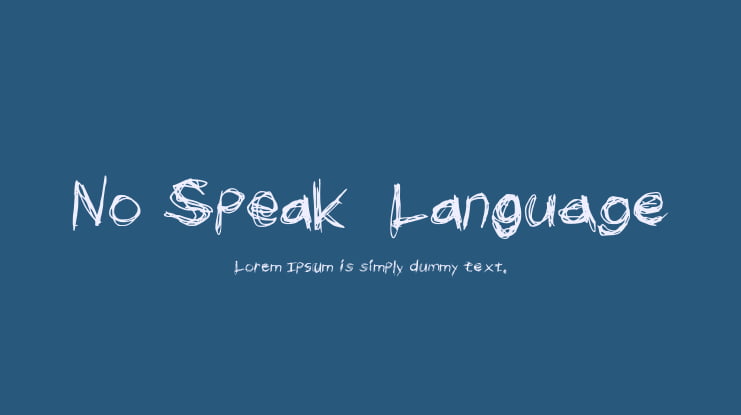 No Speak Language Font