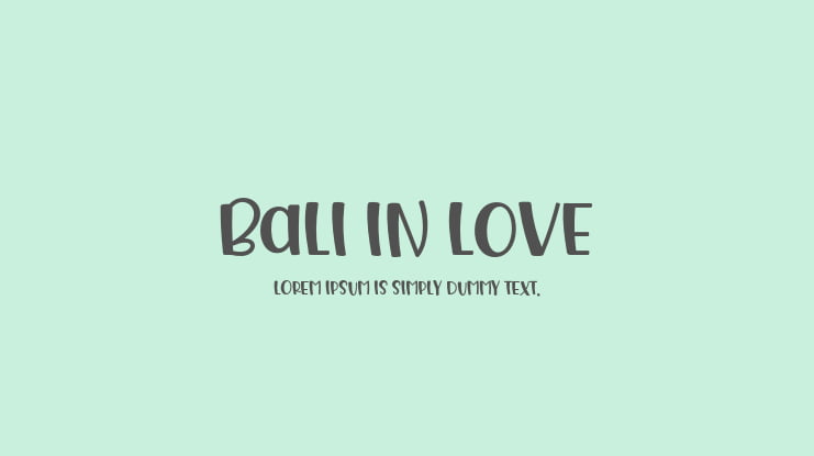 Bali In Love Font
